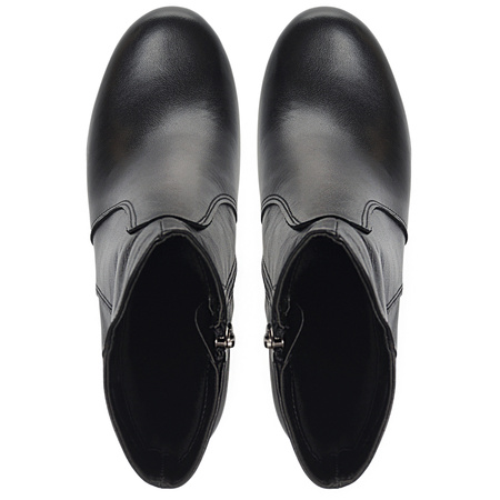 Czarne botki damskie skórzane - Syrena SE 220M