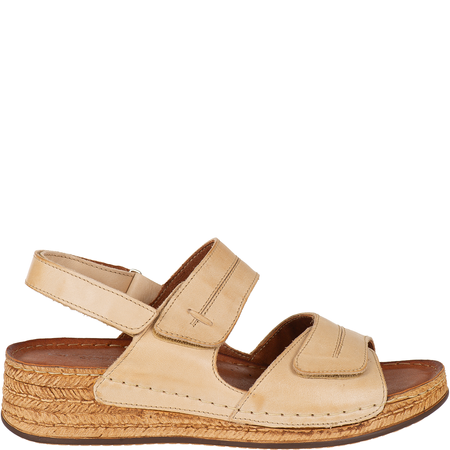 Sandały skórzane damskie marki Syrena SST 993 beżowe