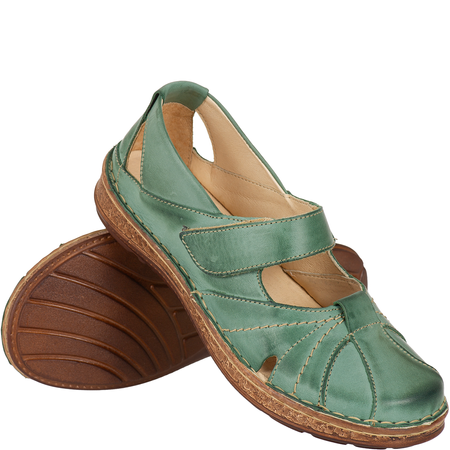 Przewiewne półbuty na rzepy Syrena SST 1705/A zielone