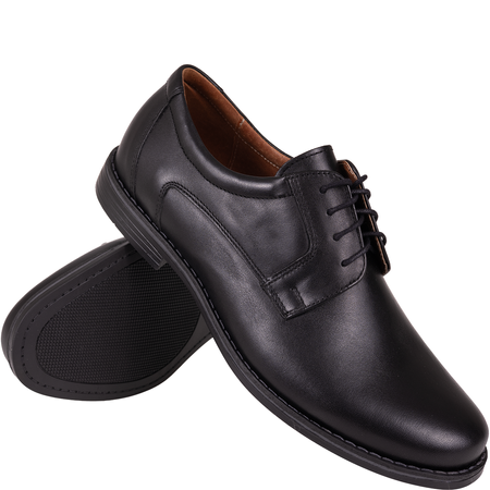 Skórzane półbuty męskie marki Syrena SI 424-459-2 czarne