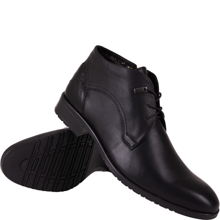 Trzewiki męskie Syrena SI 084A-459 czarne - skóra naturalna