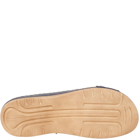 Klapki damskie skórzane Syrena SST 869 niebieskie