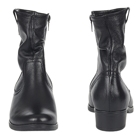 Czarne botki damskie skórzane - Syrena SE B-136