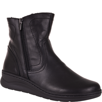 Botki damskie Syrena SH 788 czarne - skóra naturalna, ocieplane