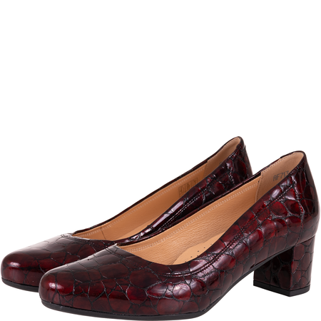 Czółenka damskie skórzane Syrena SPU 713V bordo kamień