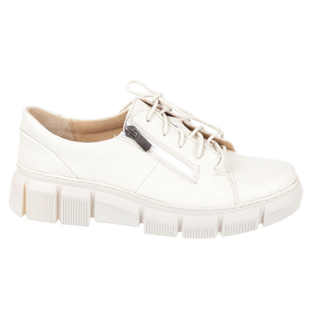 Komfortowe półbuty damskie skóra naturalna Syrena Comfort SH 413 jasny beż