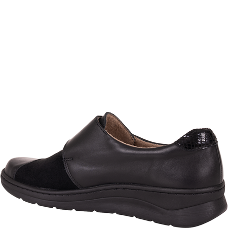 Czarne półbuty damskie skórzane Helios 462 komfort