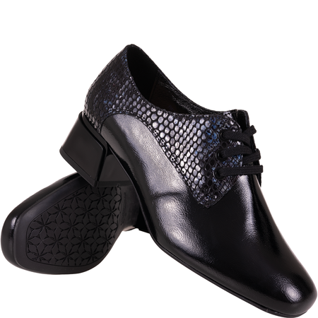 Półbuty skórzane damskie Syrena SPU 1525 czarne naplak