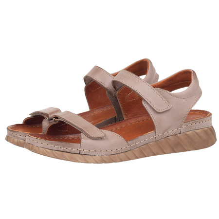 Sandały skórzane damskie marki Syrena SSST 958 cappuccino