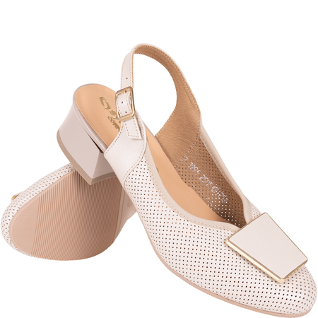 Beżowe sandały marki Syrena SGO 1996 - skóra naturalna