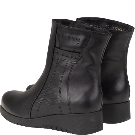 Wygodne botki skórzane Syrena SWB K-212A czarne, 4 cm obcas