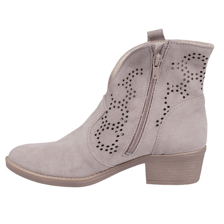 Botki kowbojki zamszowe skóra naturalna Syrena SOP 612 cappucinno