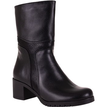 Botki damskie czarne Syrena SE 020A - skóra naturalna licowa
