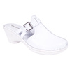 Klapki damskie zakryte na koturnie SYRENA SST 22666 białe