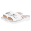 Klapki damskie skórzane Syrena SE 0713 biało-srebrne