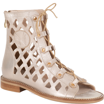 Sandały damskie Syrena SLA 1058/C szampan, skóra licowa