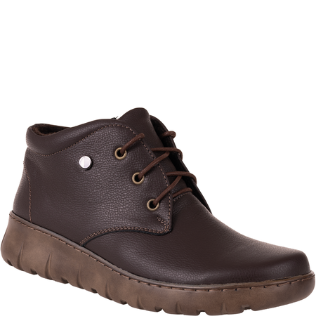 Botki damskie Syrena SH 793- skóra naturalna ocieplane brązowe