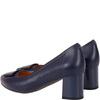Czółenka skórzane Syrena SPU 1505 granatowe, obcas 6 cm