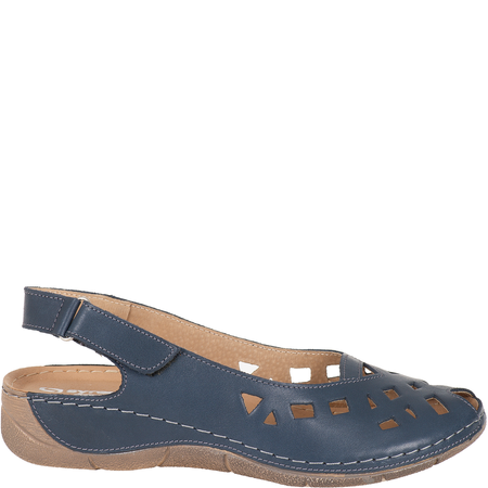 Skórzane sandały damskie ażurowe Syrena SH 4027 granatowe