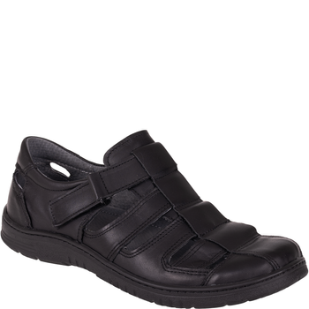 Sandały męskie Syrena SI 145A-459 czarne, skóra naturalna