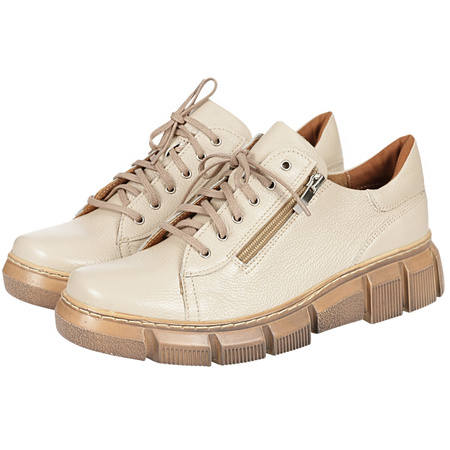 Damskie półbuty skórzane Syrena SWB 030 beżowe