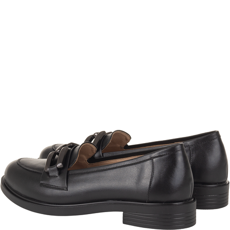 Skórzane mokasyny damskie Syrena SE 286 w kolorze czarnym