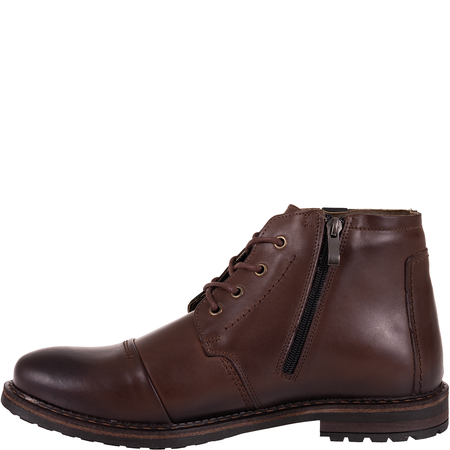 Trzewiki męskie zimowe Syrena SI 087-785 brązowe - skóra naturalna