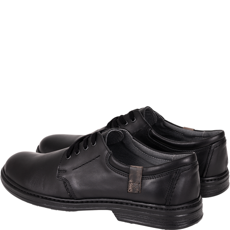Skórzane półbuty męskie marki Syrena SI 326-776 czarne