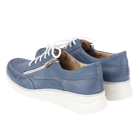 Półbuty damskie skóra naturalna Syrena Comfort SH 410 granatowe