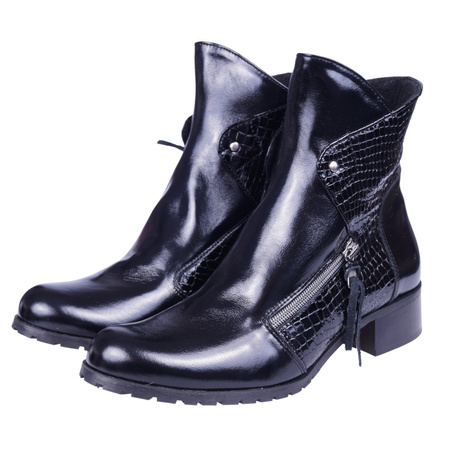 Czarne botki damskie skóra Syrena SK 222051