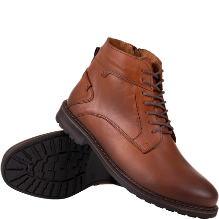 Trzewiki męskie Syrena SI 089-606 brąz - skóra naturalna licowa