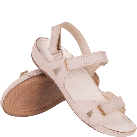 Sandały damskie skórzane Syrena Comfort SH 205 ecru