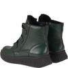 Botki Syrena SH 559 zielone – skórzane, wełniane, na zamek