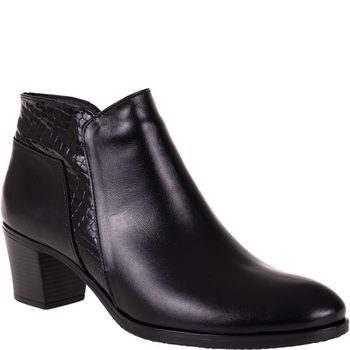 Komfortowe botki damskie Syrena SE 0403 - czarne, skóra