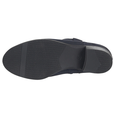 Granatowe botki damskie skórzane - Syrena SE B-136 nubuk