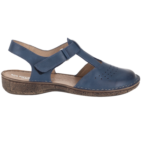 Sandały skórzane Syrena SH 128 granatowe | Wygoda i styl