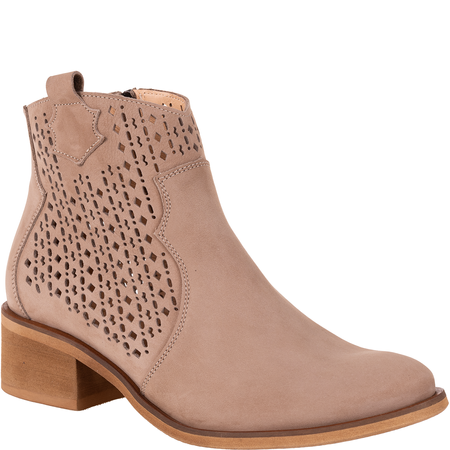 Syrena SPU B-285 - ażurowe kowbojki nubukowe damskie