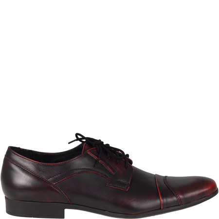 Półbuty męskie wizytowe skórzane Syrena SST 151 bordowe