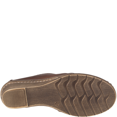 Półbuty na koturnie skórzane Syrena SST 1593/50 brąz