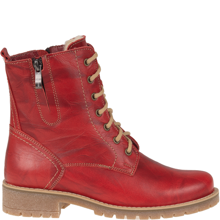 Eleganckie botki damskie czerwone Syrena SST 4038 - skóra