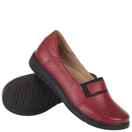 Półbuty damskie wsuwane skórzane Syrena SE 0030 czerwone