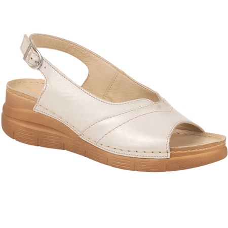 Sandały skórzane damskie marki Syrena SST 983 beżowo-złote