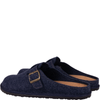 Kapcie męskie INBLU SI000024 szaro-niebieski filc skórzana wkładka