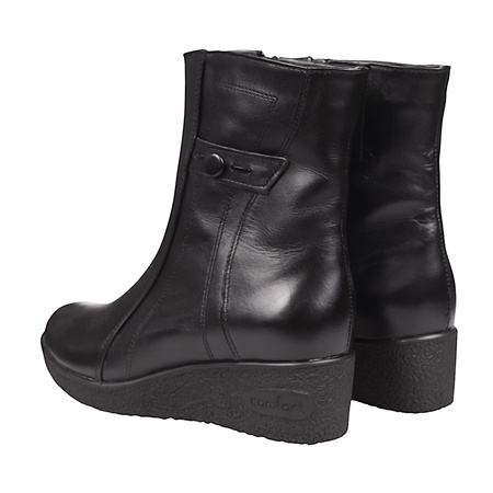 Komfortowe botki skórzane damskie na obcasie Syrena K-212 czarne