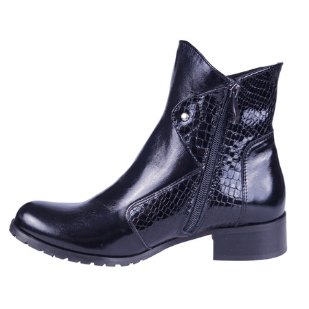 Czarne botki damskie skóra Syrena SK 222051