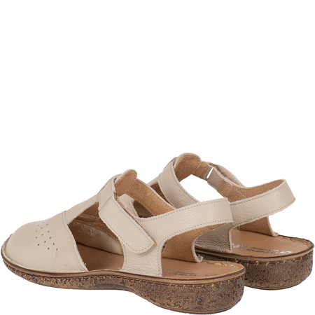 Sandały skórzane Syrena SH 128 ecru | Wygoda i styl