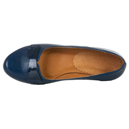 Czółenka skórzane damskie marki Syrena SWB 013 granatowe