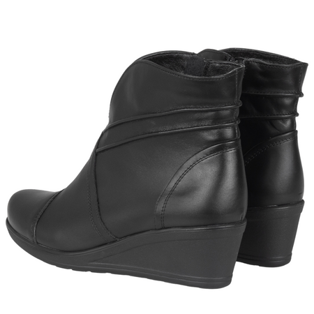 Botki damskie zimowe skórzane Syrena SE 3033 czarne