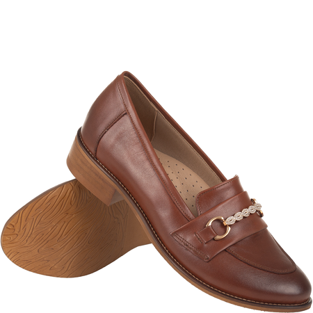 Mokasyny damskie Syrena SE P-287 brązowe, skóra licowa