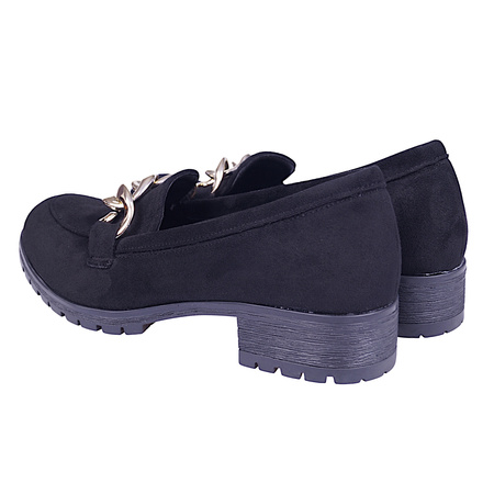 Polskie półbuty zamszowe z linii eco w kolorze czarnym model EDA 318